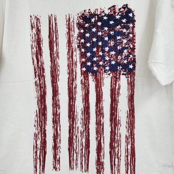 MONTANA WEST Womens American Flag Patriotic T Shirt USA Patriotic Graphic Tee L - Picture 5 of 10